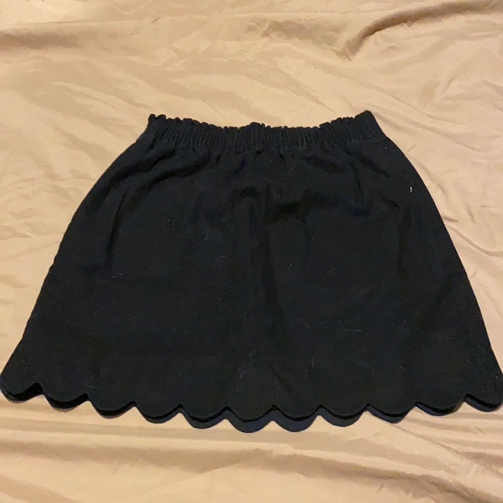 J Crew Black Scalloped Hem Skirt Size 2